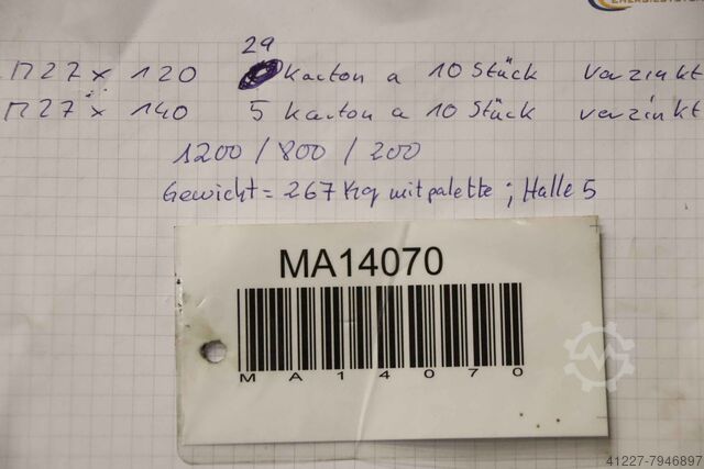 Hex head screws M27 240 kg Cleff 8.8 div Größen verzinkt