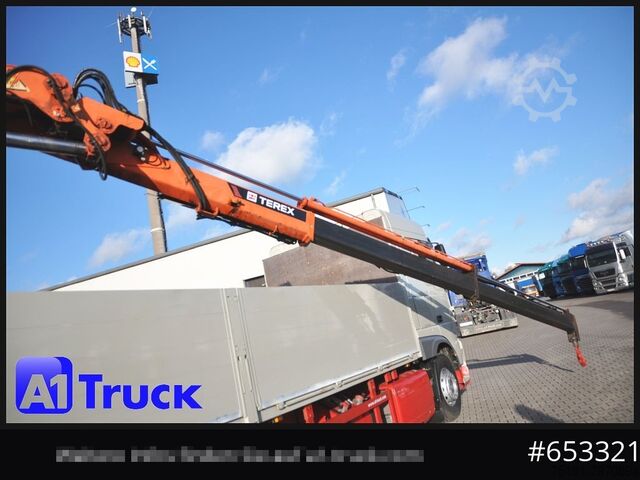 Flatbed truck DAF XF 440, Baustoff, Terex 145.2