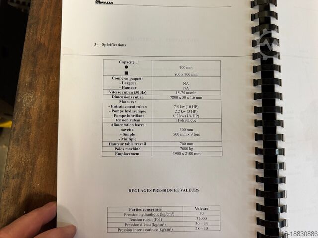 Band saw Amada HFA 700 II
