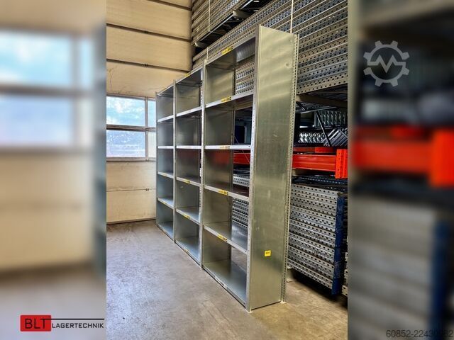 Modular shelf ca. 3,06 lfm. Fachbodenregale META Clip, H: 250 cm , T: 40 cm , 100 kg pro Ebene