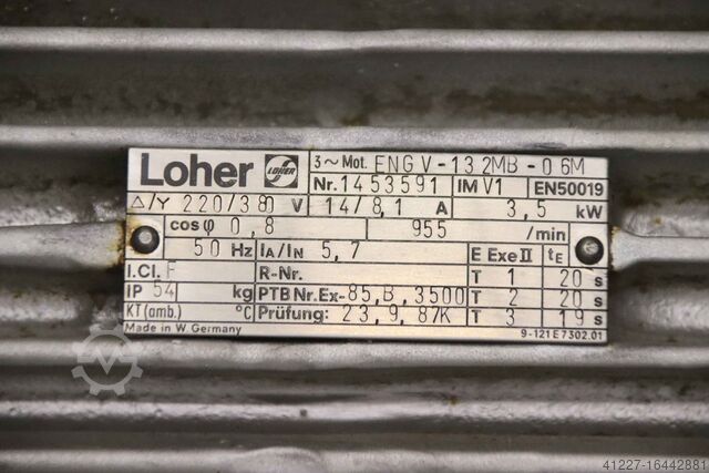 Staubabsauggebläse 3,5 kW Loher EX Geschützt Lüfter Ø 660 mm