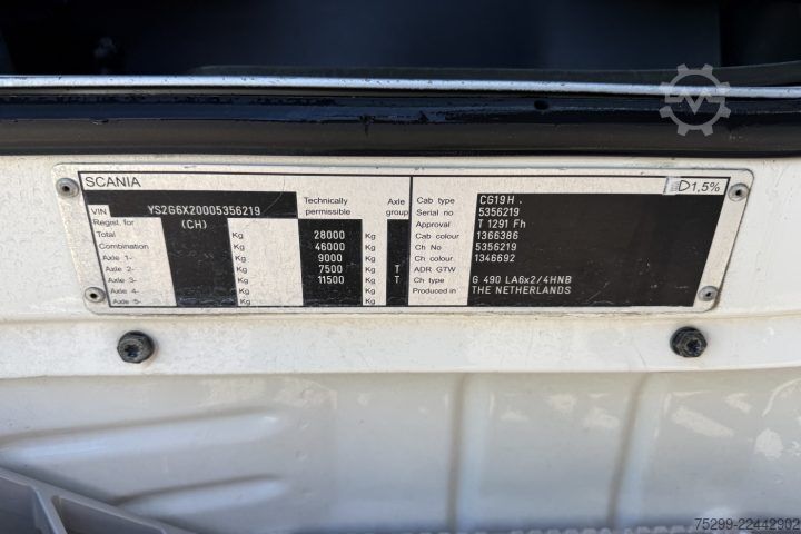 Standard tractor unit Scania G490 6x2 Hiab 165ZT Holzkrane / Swiss-Vehicle