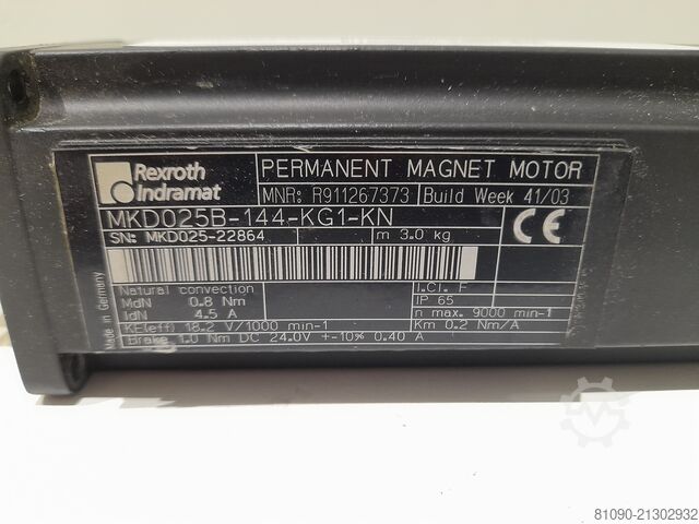 Magnetmotor INDRAMAT REXROTH MKD025B-144-KG1-KN