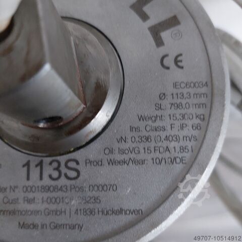 Drum motor Interroll 113S 800 mm 0,18 kW, 24 m/min