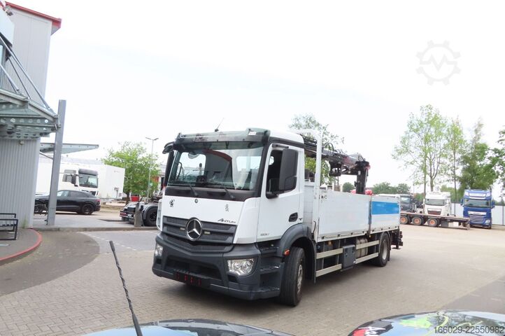 LKW mit Pritsche (offen) MERCEDES-BENZ Antos 1830 L , Kran MKG HLK 125