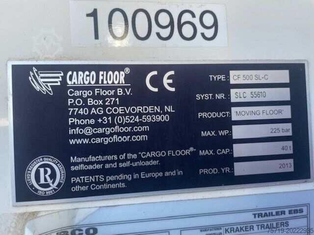 Walking floor semitrailer Kraker CF-Z Kadekran Atlas