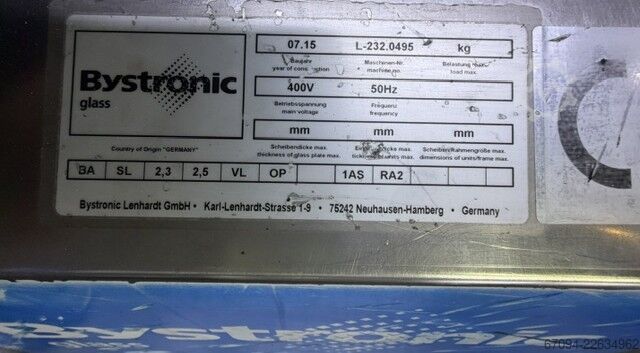 Insulating glass making machine Bystronic BA SL 2,3 2,5