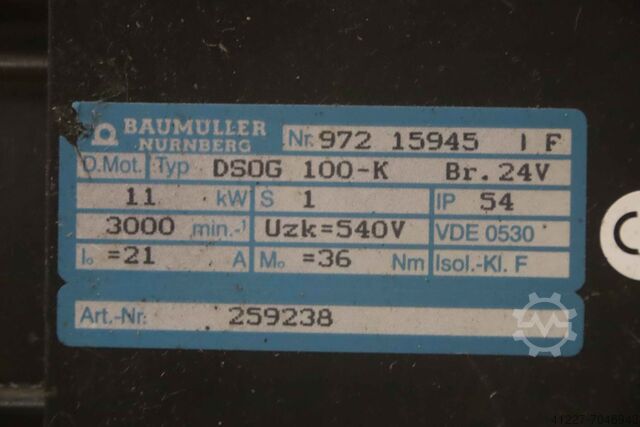 Three-phase synchronous motor 11 kW Baumüller SEW DSOG 100-K