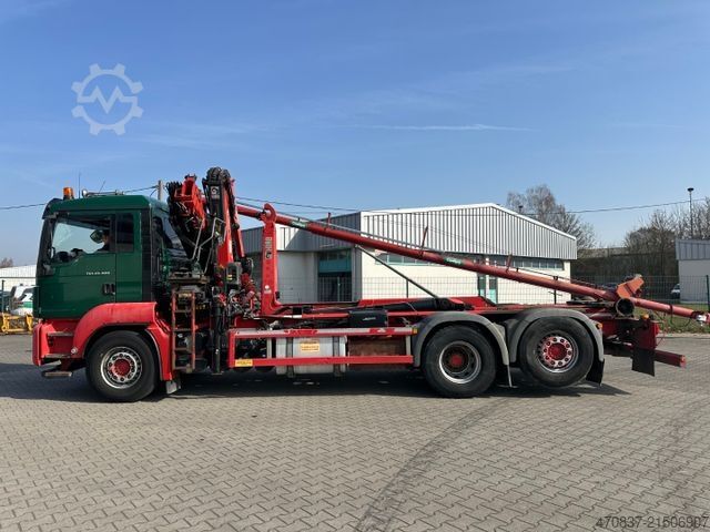 Roll-off tipper truck MAN TGS 26.400 / Hiab XR21S56 / Hiab 144 ES-3 / Funk