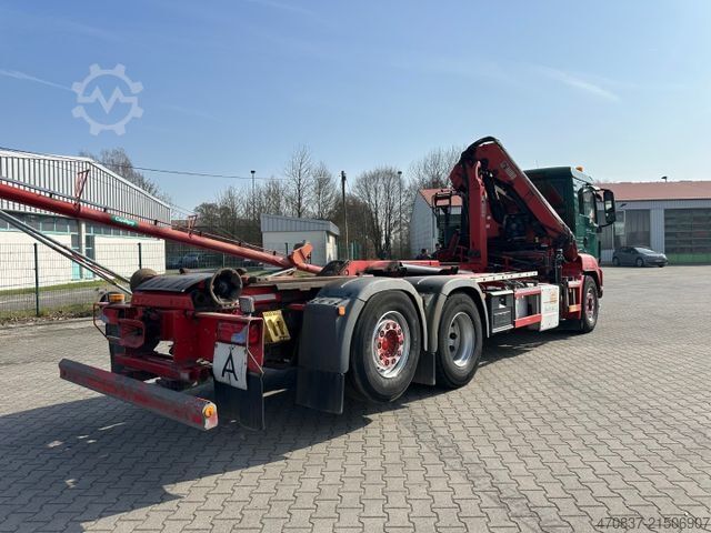 Roll-off tipper truck MAN TGS 26.400 / Hiab XR21S56 / Hiab 144 ES-3 / Funk