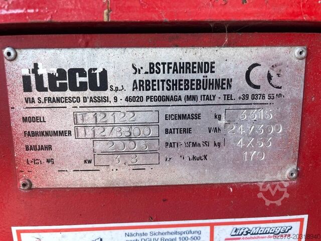 Scherenhebebühne Iteco IT 12122