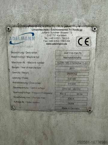 Rubber shredding machine Adelmann Umwelt GmbH Nachzerkleinerer