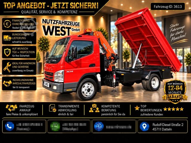 Dreiseitenkipper MITSUBISHI Canter 7c14 *3S.Kipper+Palfinger Kran PK 4100C