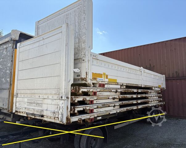 Wechselbrücke mit Pritsche Krone BDF 7,45m Baustoff Bordwand + Türen