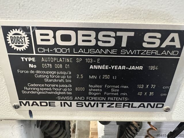 Stanzen Bobst SP 103 E Stripping