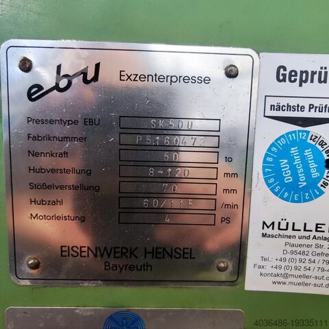 Exzenterpresse EBU SK 50 U