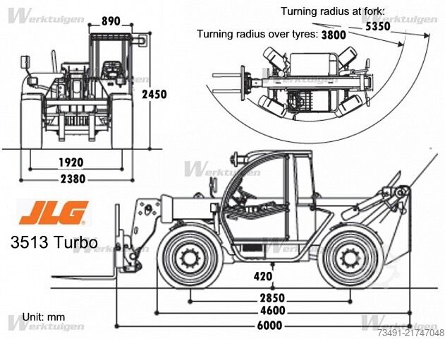 Telescopic loader JLG 3513 ( 3,5t - 13m )