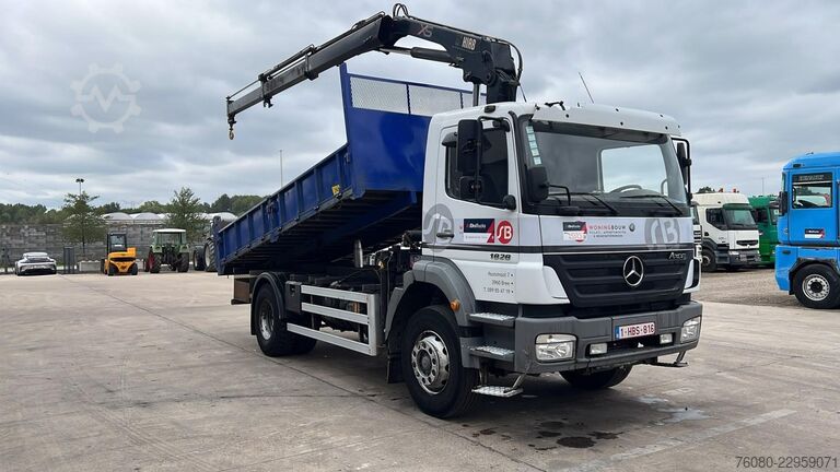 Tipper with crane Mercedes-Benz Axor 1828 (BELGIAN TRUCK / HIAB 122 E / MANUAL ...