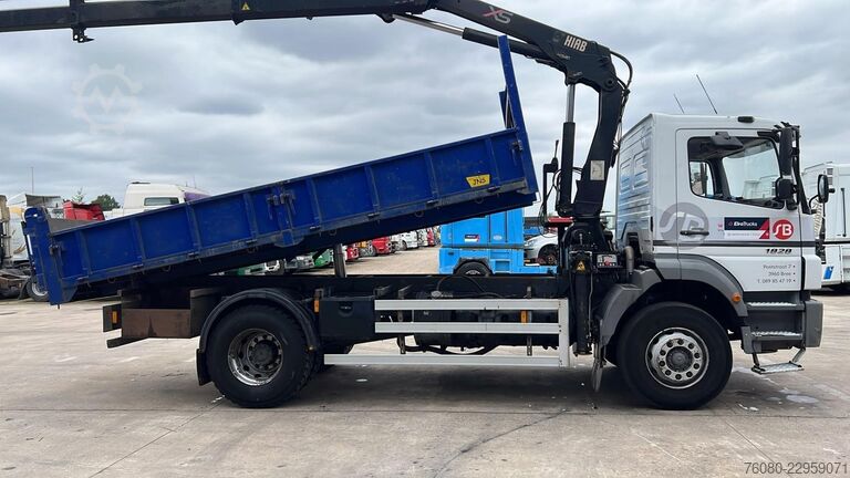 Tipper with crane Mercedes-Benz Axor 1828 (BELGIAN TRUCK / HIAB 122 E / MANUAL ...