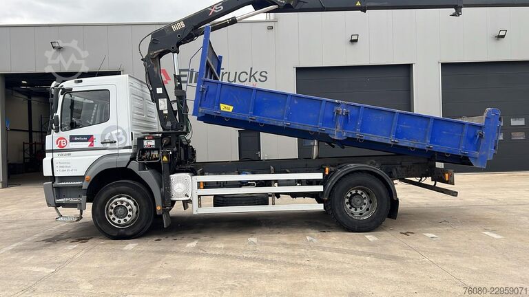 Tipper with crane Mercedes-Benz Axor 1828 (BELGIAN TRUCK / HIAB 122 E / MANUAL ...