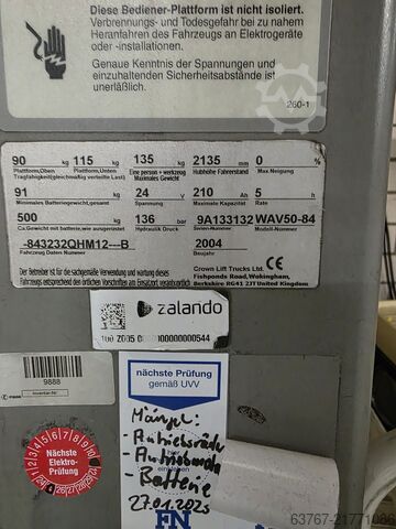 Vertical mast lift Hubsteiger Crown WAV 50-84 - 2 Stück verfügbar