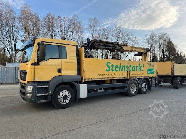 Autokran MAN TGS 26.400 Baustoff LKW mit Ladekran Atlas 210.2