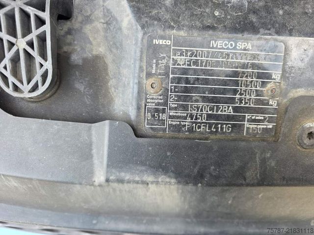 Box van IVECO 72-210 KJoffer mit Ladebordwand,AHK, Blatt/ Luft