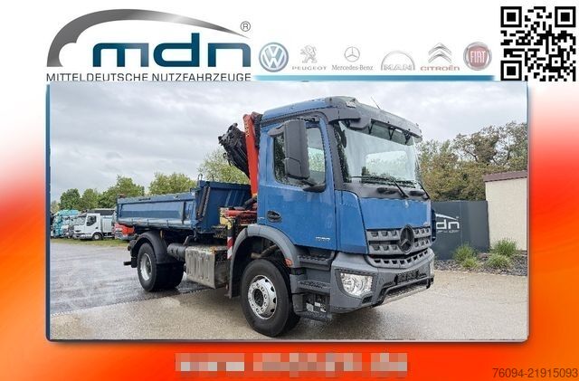 Tipper truck MERCEDES-BENZ Arocs 1830 4x2 Kipper KRAN 13m Funk Greifer AHK