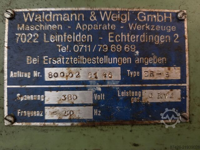 Hole drilling edm machine Waldmann & Weigl ER-5