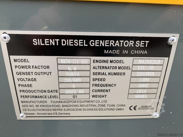 Stromerzeuger Kawakenki KK70-III-SSS