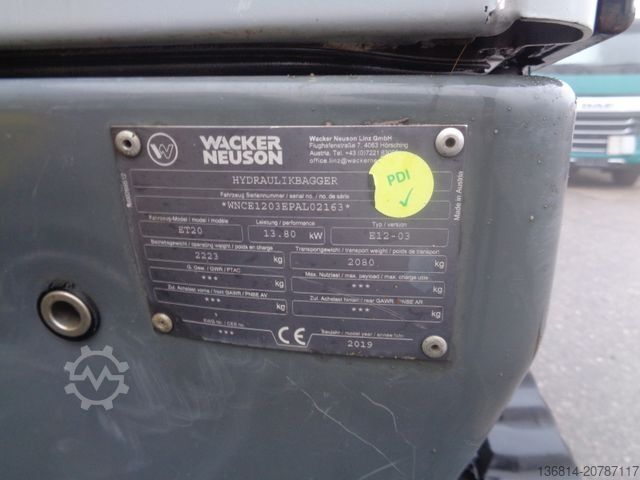 Minibagger WACKER ET20 VDS Powertilt 3 x Löffel