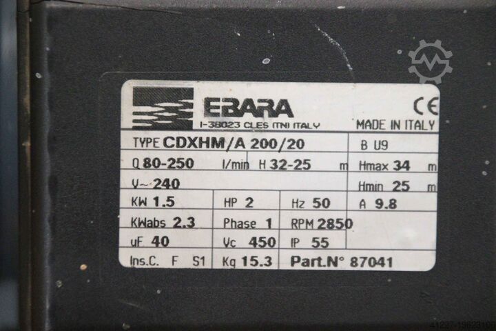 Centrifugal pump Ebara CDXHM/A 200/20