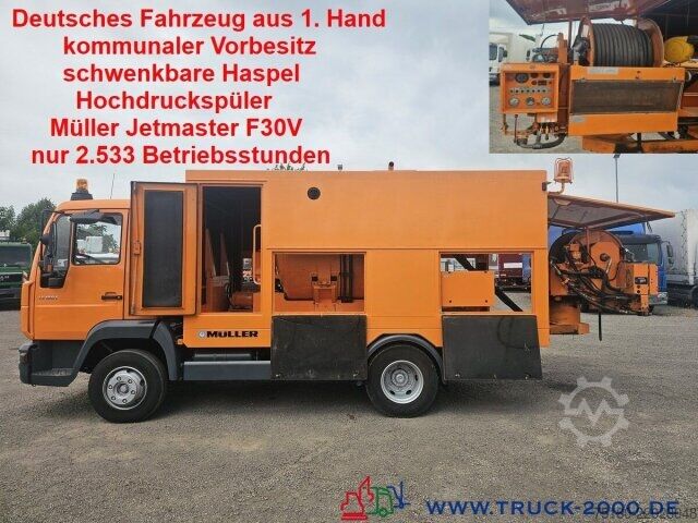 Vacuum tank truck MAN L2000 Müller Jetmaster F30V Hochdruckspüler