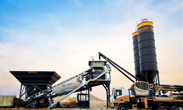 Mobile Concrete Batching Plant FABO Mobile Concrete Batching Plant 120 m3/h Mobile Concrete Batching Plant