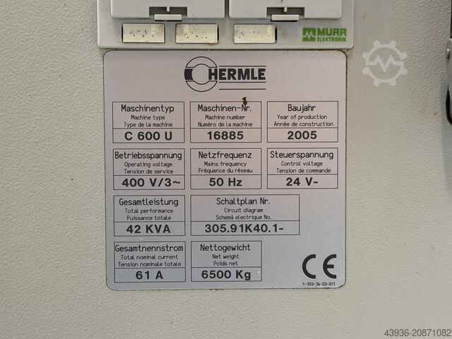 5 Achse Bearbeitungszentrum HERMLE - C60 HERMLE C600U