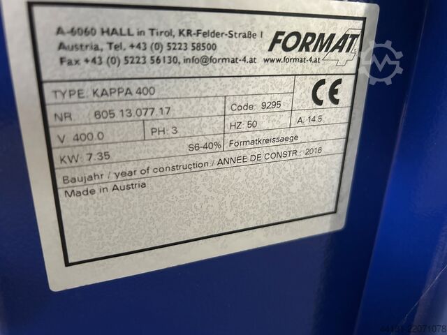 Panel Saw Format 4 Kappa 400 X-Motion Format 4 Kappa 400 X-Motion