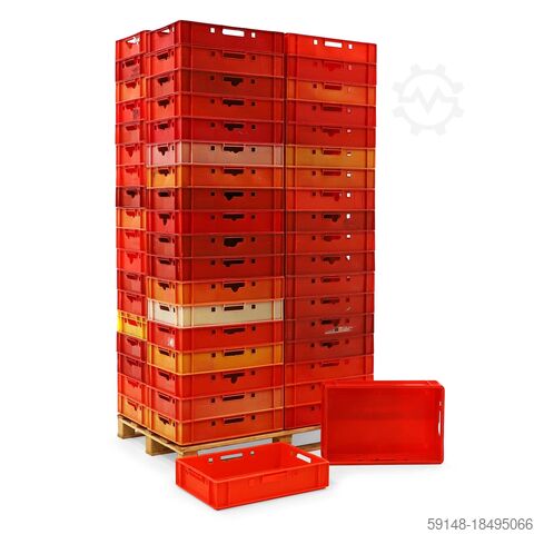 Used Meat crate E1 meat crate with open handles, L: 600, W: 400, H: 125 (mm). 25ltr, L: Kruizinga 38-FBE1-D-GBB-P