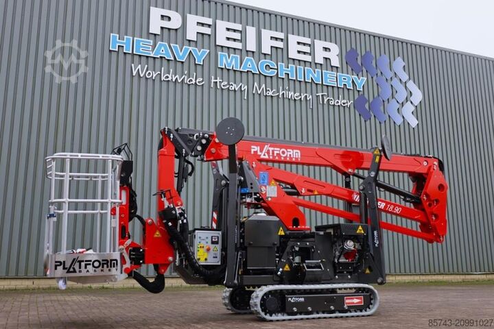 Articulated boom lift Platform Basket Spider 18.90 PRO CE Declaration, Valid inspection,