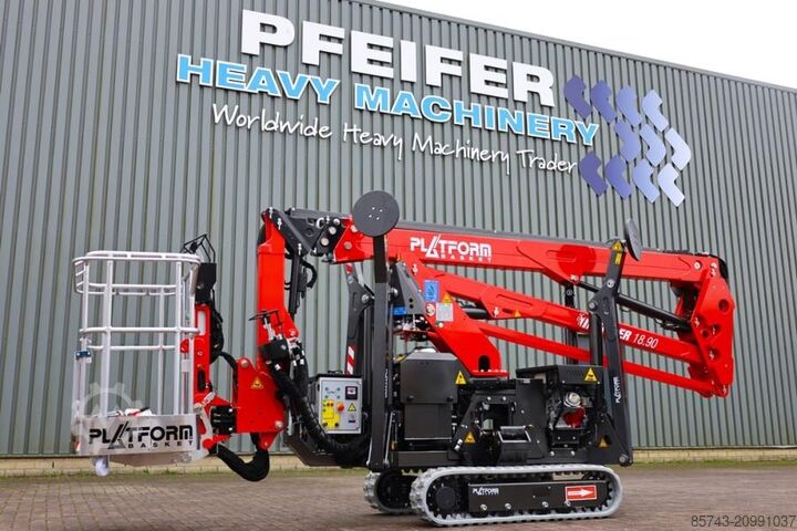 Articulated boom lift Platform Basket Spider 18.90 PRO CE Declaration, Valid inspection,