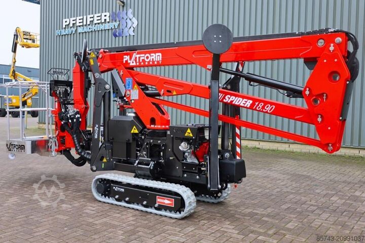 Articulated boom lift Platform Basket Spider 18.90 PRO CE Declaration, Valid inspection,