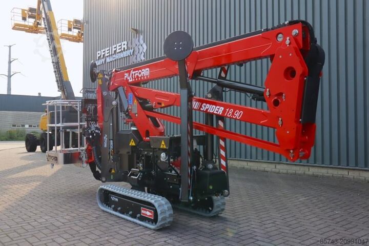 Articulated boom lift Platform Basket Spider 18.90 PRO CE Declaration, Valid inspection,