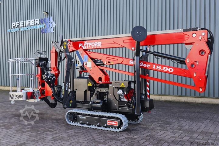 Articulated boom lift Platform Basket Spider 18.90 PRO CE Declaration, Valid inspection,