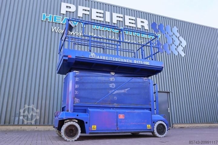 Scissor lift PB Lifttechnik S171-16E Electric, 17.3m Working Height, 400kg Cap