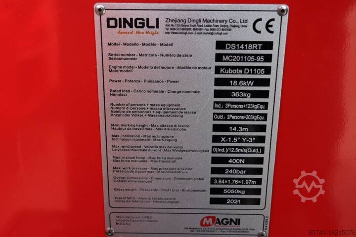Scissor lift Magni DS1418RT New And Available Directly From Stock, Di