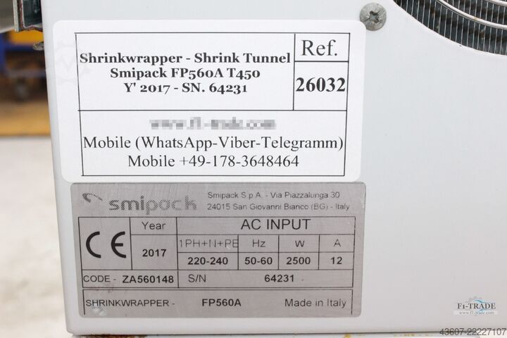 Winkelschweissmaschine Schrumpftunnel - Shrinkwrapper Shrink Tunnel SMIPACK FP 560a - T450