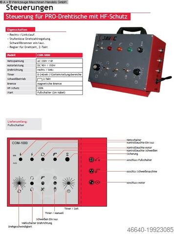 Rotary Welding Table MB PRO 3 COM 1000