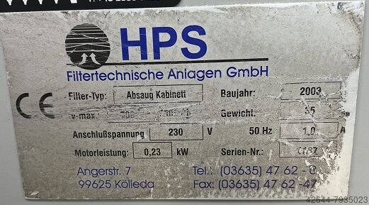 Absauganlage / Absaugtisch HPS Absaug Kabinett