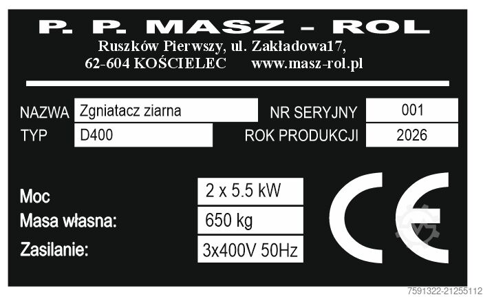 Agricultural machine Masz-Rol D400