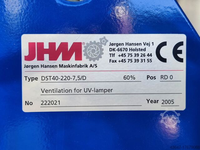 Centrifugal fan 7,5 kW JHM DST40-220-7,5/D