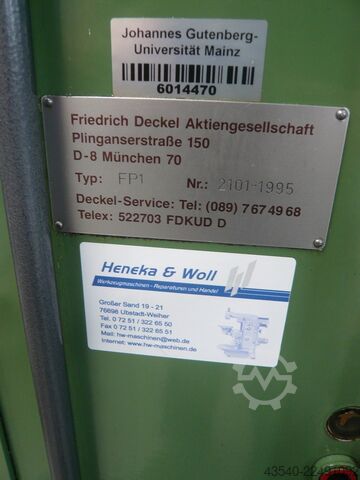 Tool milling machine Deckel FP1 Aktiv